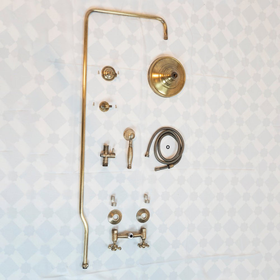 Oil Rubbed Exposed shower head with handheld - Brassna