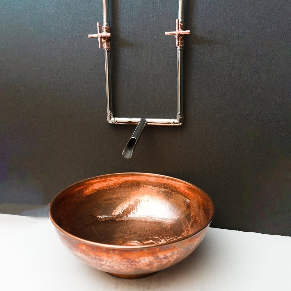 Brass Bathroom Faucet Fashioned - Never Plated | Brassna The Old Wall Pour