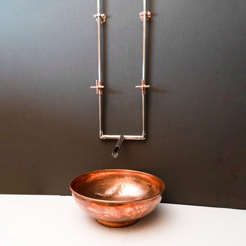 Brass Bathroom Faucet Fashioned - Never Plated | Brassna The Old Wall Pour