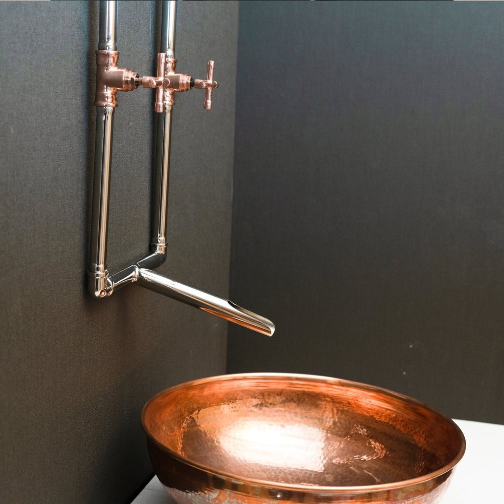 Brass Bathroom Faucet Fashioned - Never Plated | Brassna The Old Wall Pour