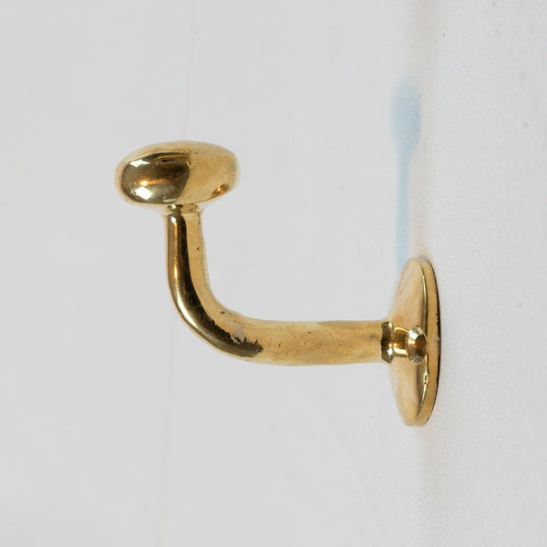 Set of 3 Handcrafted Unlacquered Brass Hooks For Wall Brass Hooks For Bathroom