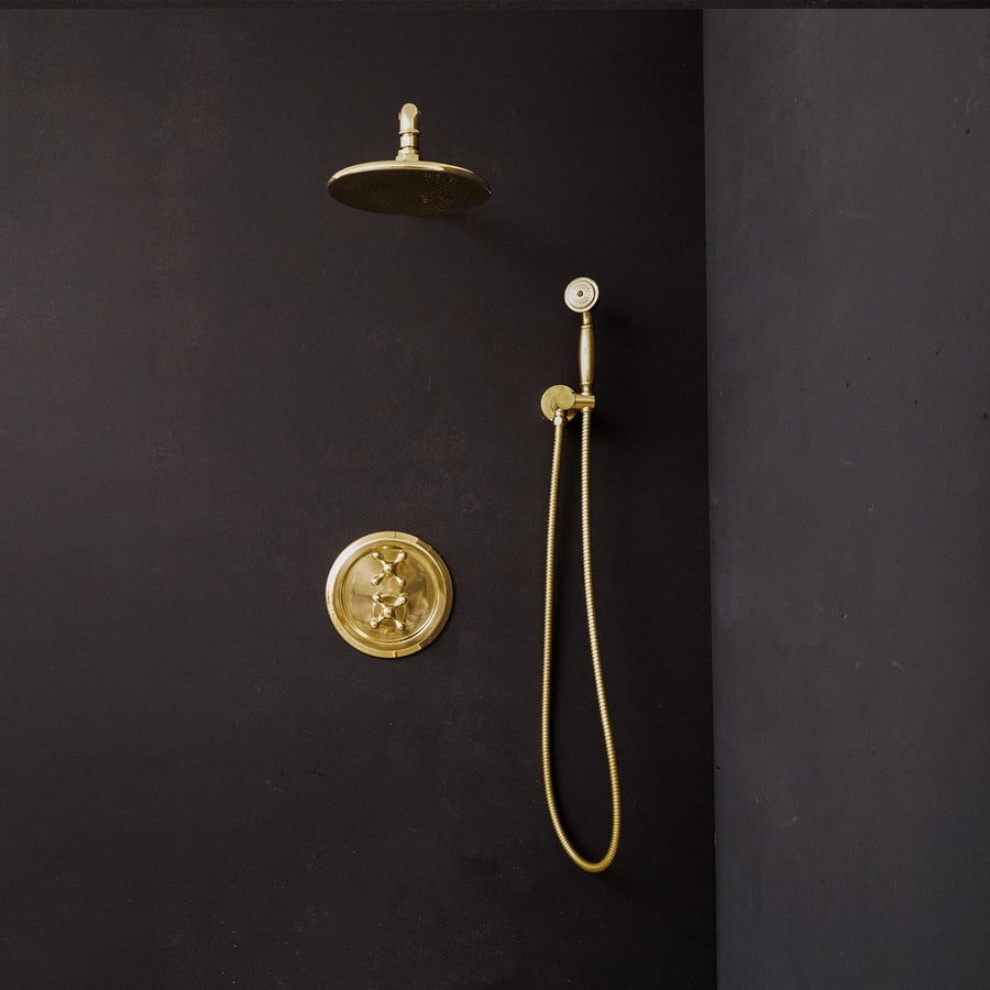 Solid Brass Luxury Thermostatic Shower Set - Brassna