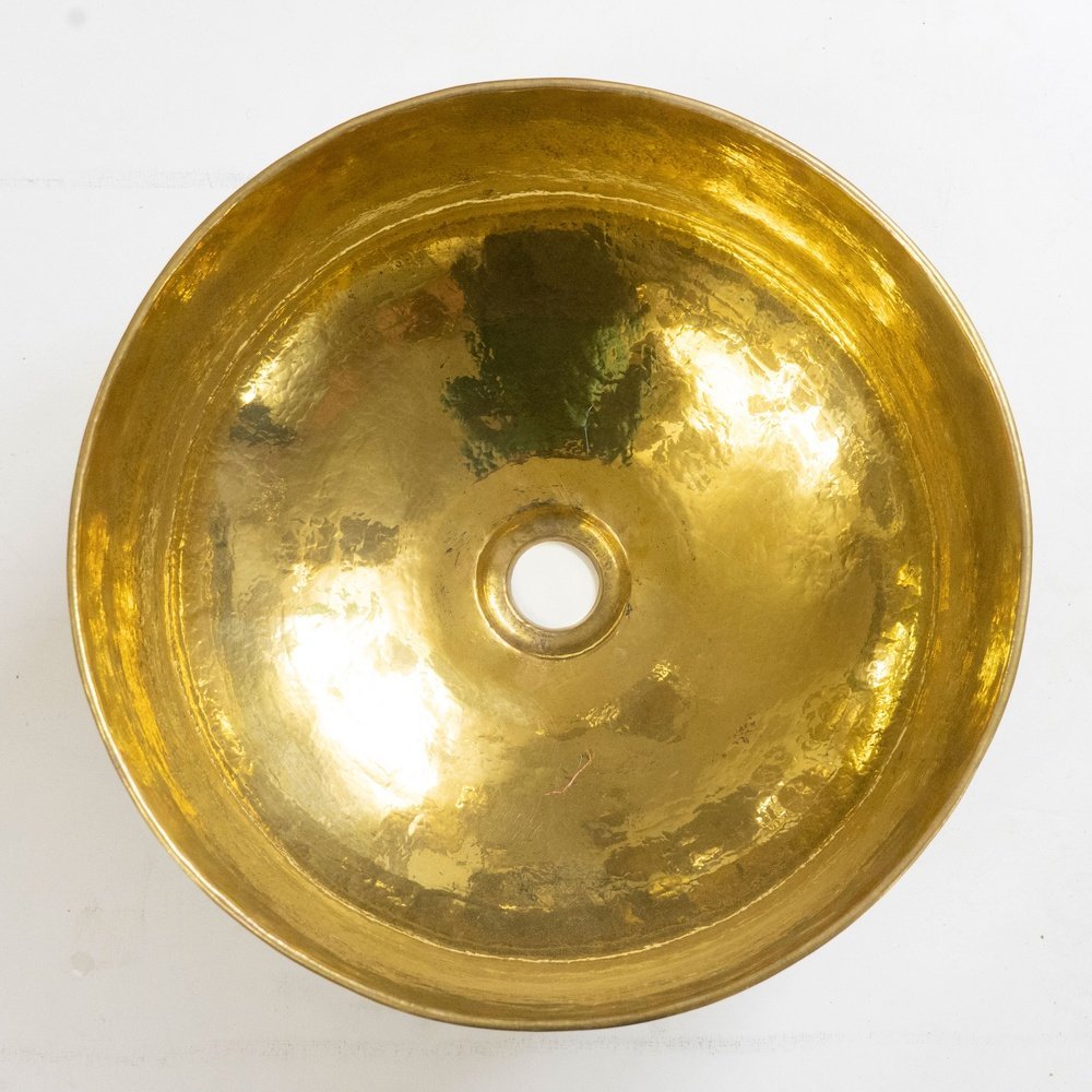 Handcrafted Round Vessel Sink | Brassna Solid Brass Round Vessel Sink