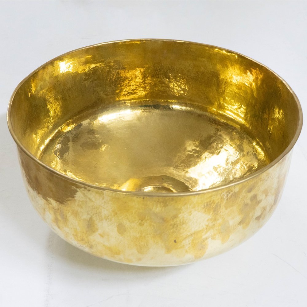 Handcrafted Round Vessel Sink | Brassna Solid Brass Round Vessel Sink