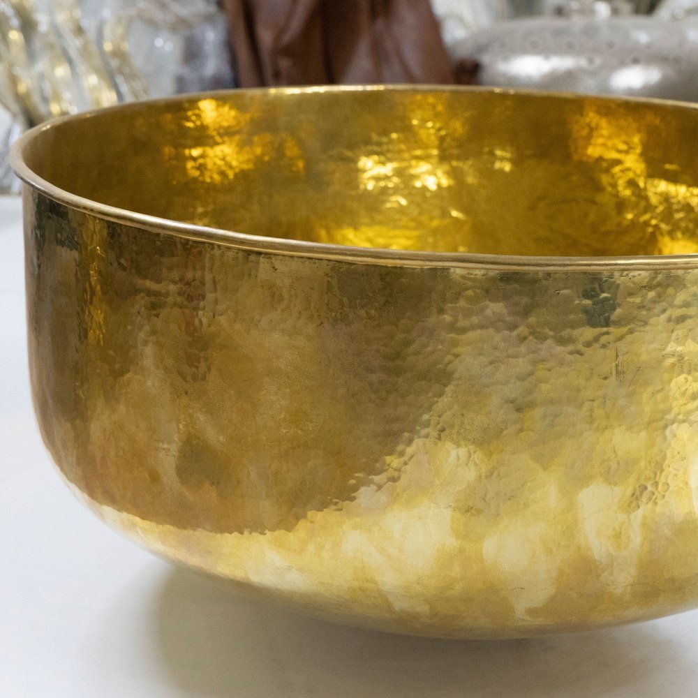 Handcrafted Round Vessel Sink | Brassna Solid Brass Round Vessel Sink