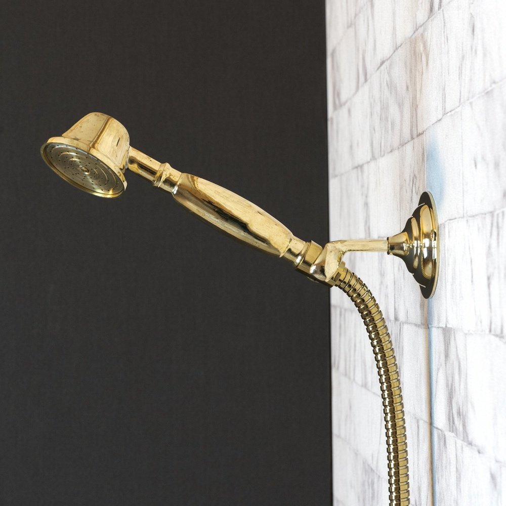 Solid Brass Handheld Shower System – Never Plated | Brassna The Handheld Shower System