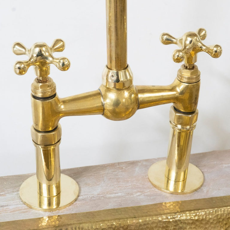 The Brass Bridge Kitchen Faucet With Sprayer - Brassna