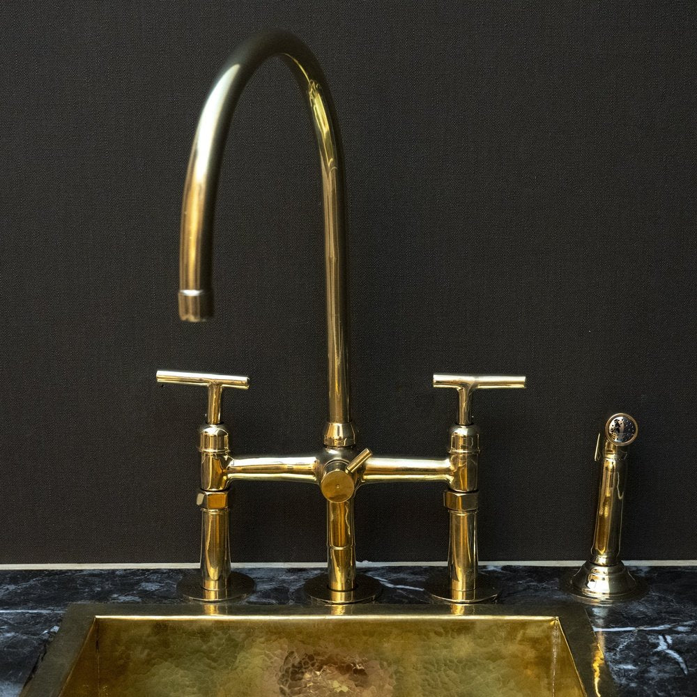 Handcrafted Solid Brass StreamLux Kitchen Faucet | Brassna StreamLux Kitchen Faucet