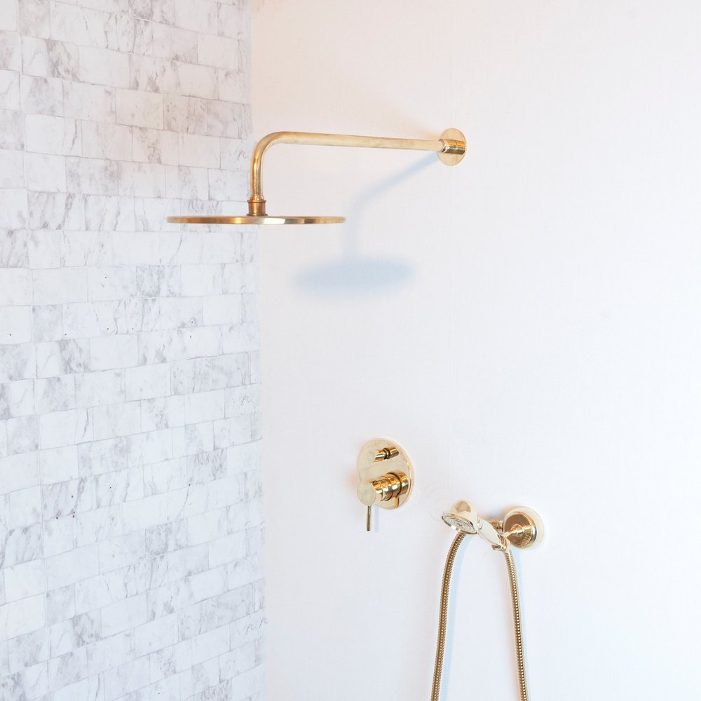 Unlacquered Brass Brass Concealed Shower - Brassna