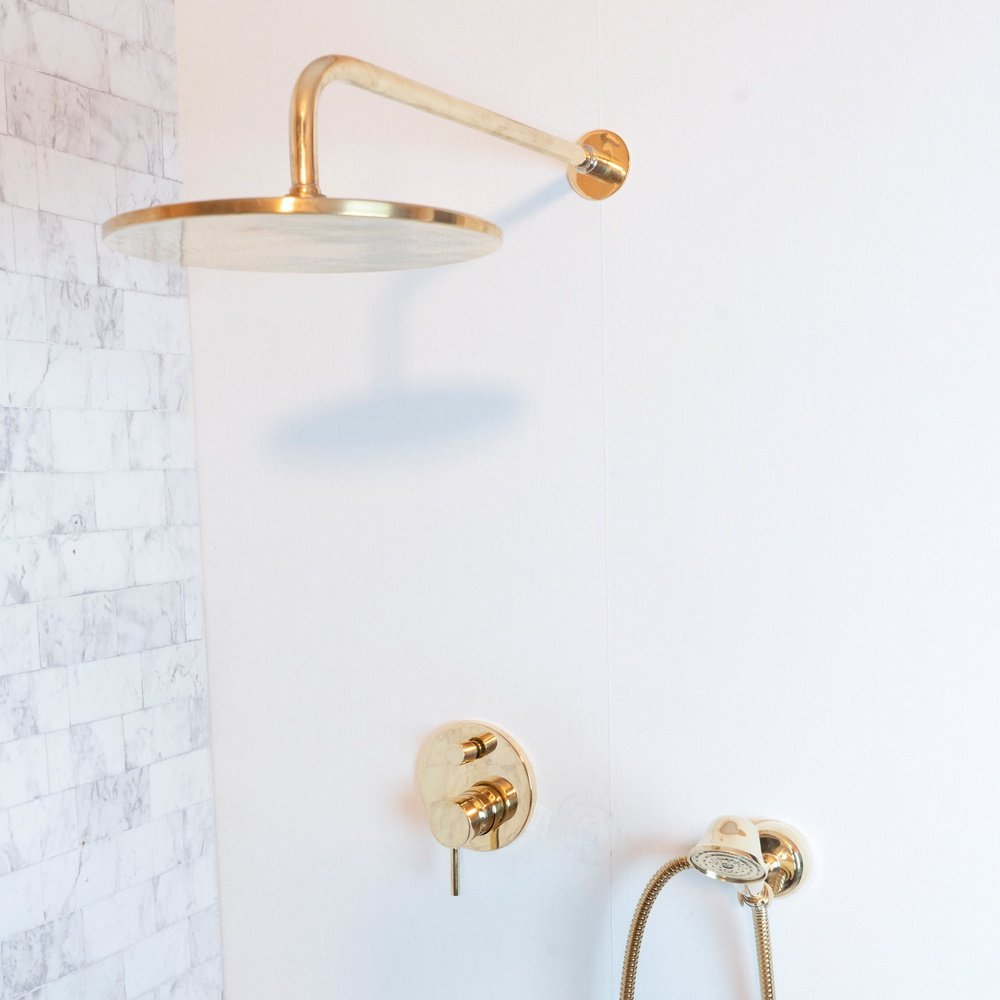 Unlacquered Brass Brass Concealed Shower - Brassna