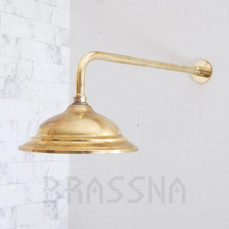 Antique Brass Concealed Shower Head With Arm And Hand Shower RegalLine Shower Set