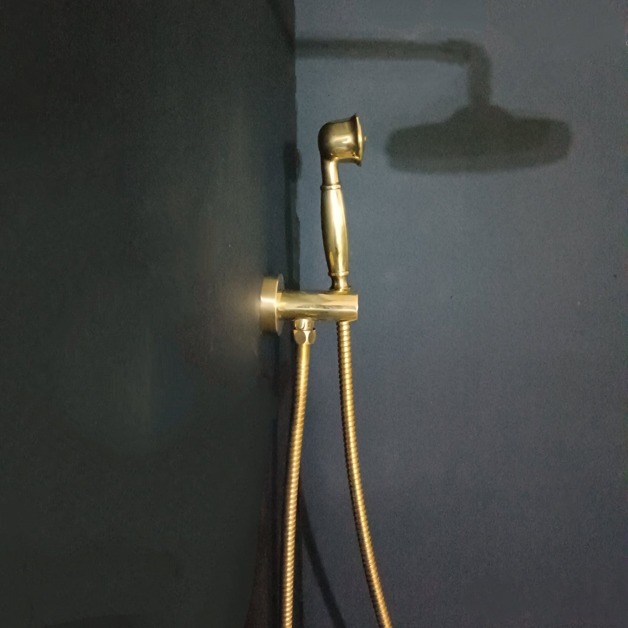 Antique Brass Concealed Shower System with Cross Handles - Luxury In-Wall Mixe Concealed Shower Calie