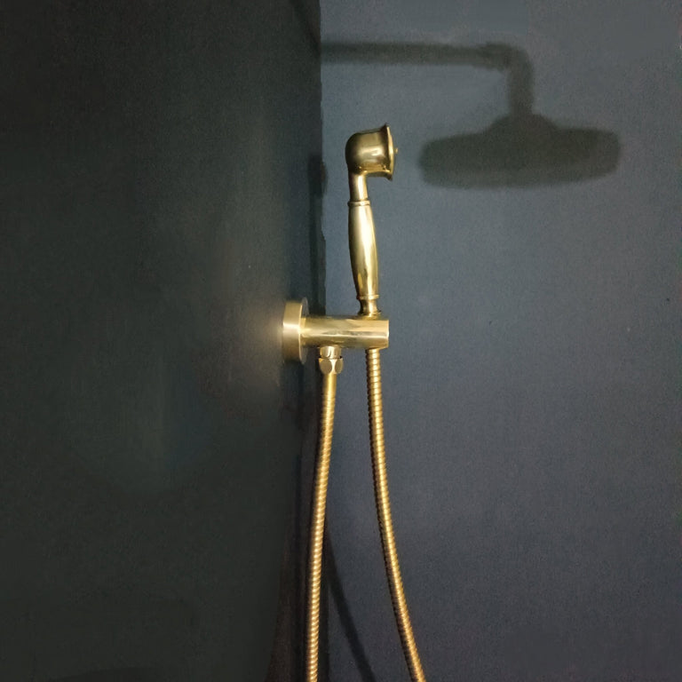 Antique Brass Concealed Shower Head With Arm And Hand Shower Concealed Shower Calie