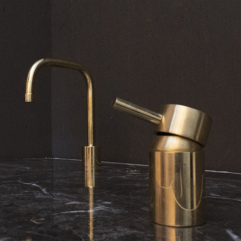 Unlacquered Brass Deck Mounted Basin Faucet, Antique Brass Bathroom Faucet Unlacquered Brass Deck Mounted Basin Faucet