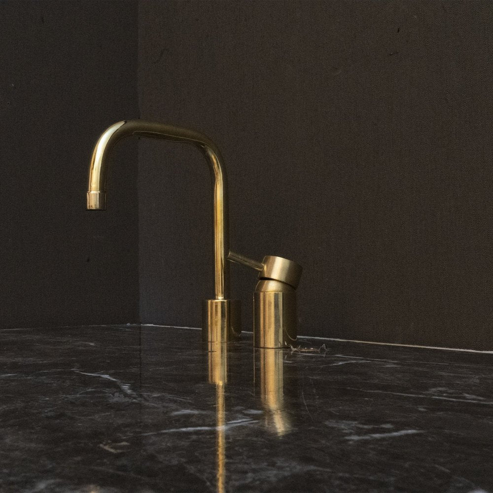 Unlacquered Brass Bathroom Faucet Basin | Brassna The Deck Pour
