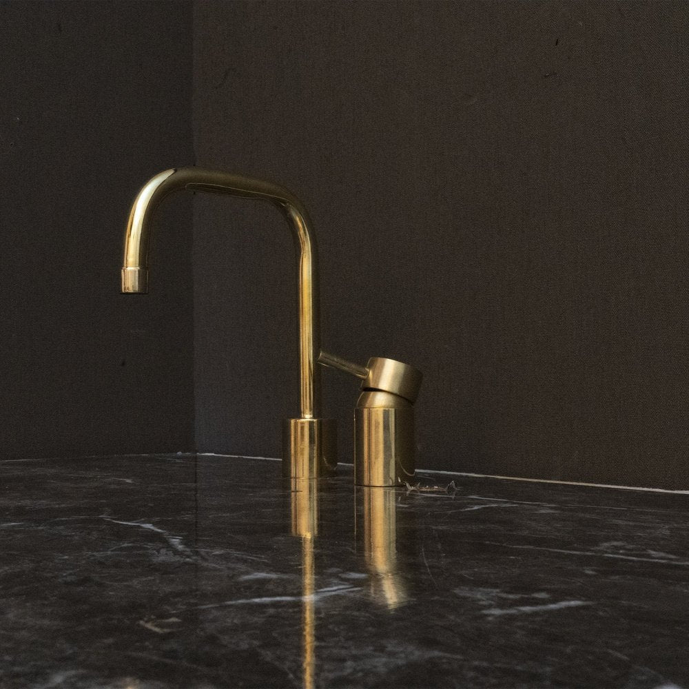 Unlacquered Brass Deck Mounted Basin Faucet - Brassna