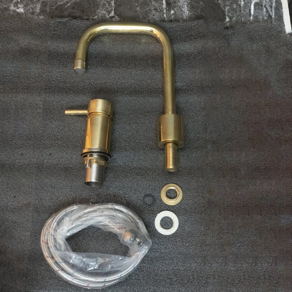 Unlacquered Brass Bathroom Faucet Basin | Brassna The Deck Pour