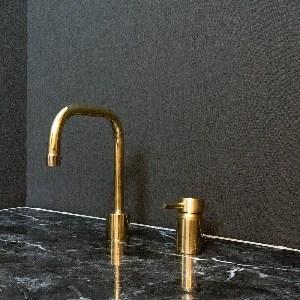 Unlacquered Brass Bathroom Faucet Basin | Brassna The Deck Pour
