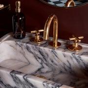 Deck Mount Unlacquered Solid Brass Vintage Countertop Faucet, Kitchen Faucet Tokyo Deck mounted Brass SP