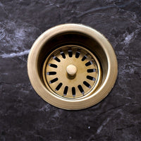 Unlacquered Brass Disposer Flange with Removable Basket Strainer, Handcrafted Solid Brass Sink Flange For Garbage Disposal - Brassna