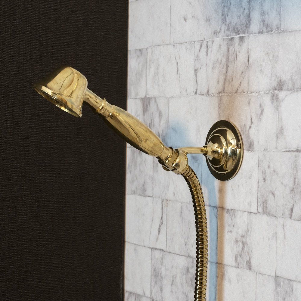 Unlacquered Brass Exposed shower Round Head with Handheld - Brassna