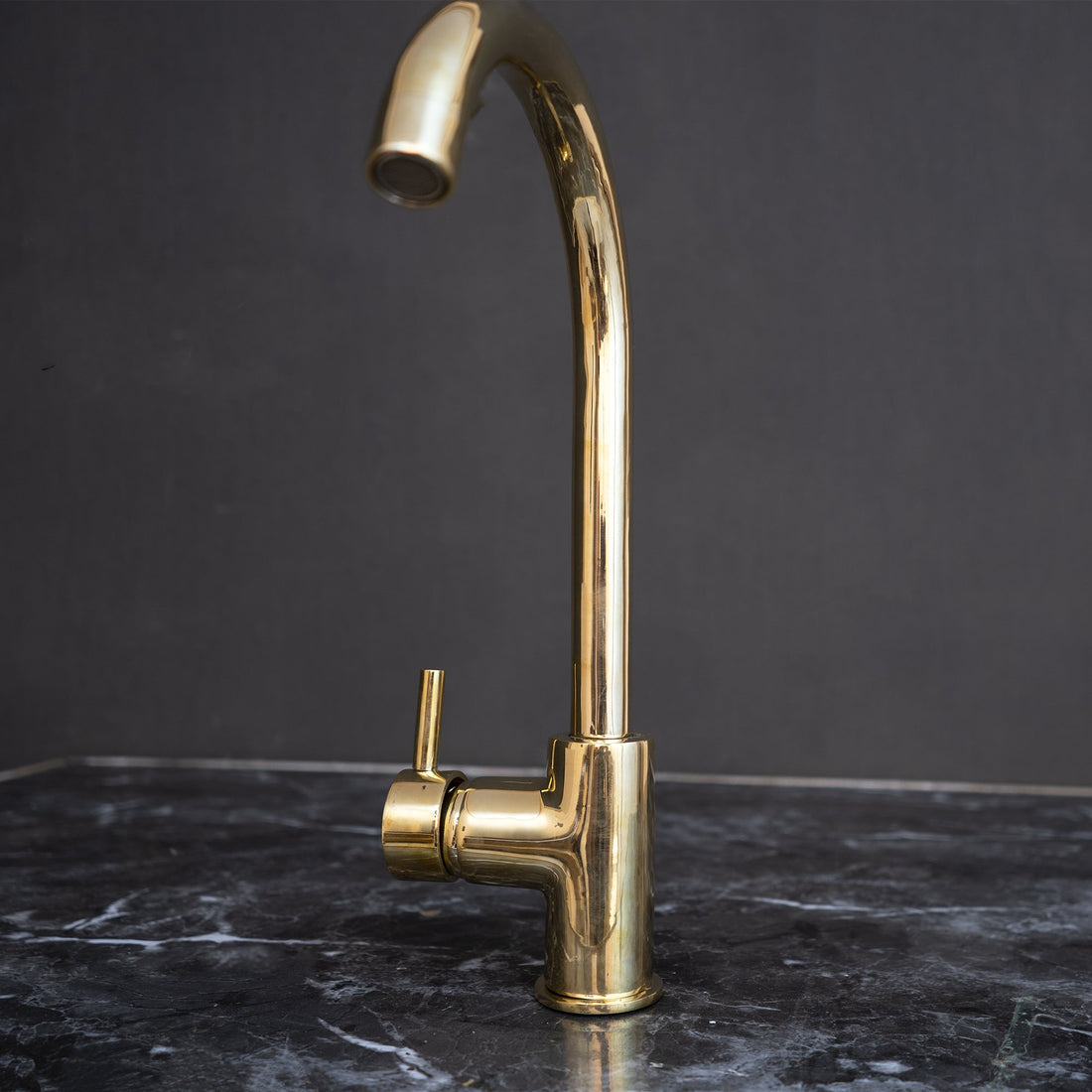 Unlacquered Brass Kitchen Faucet, Handcrafted 360 Degree Swivel, Single Handle, One Hole Faucet Brass Faucet 360 Degree SP