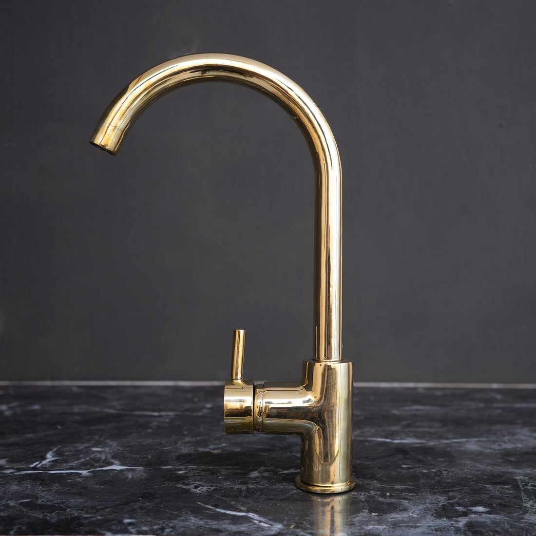 Unlacquered Brass Kitchen Faucet, Handcrafted 360 Degree Swivel, Single Handle, One Hole Faucet Brass Faucet 360 Degree SP