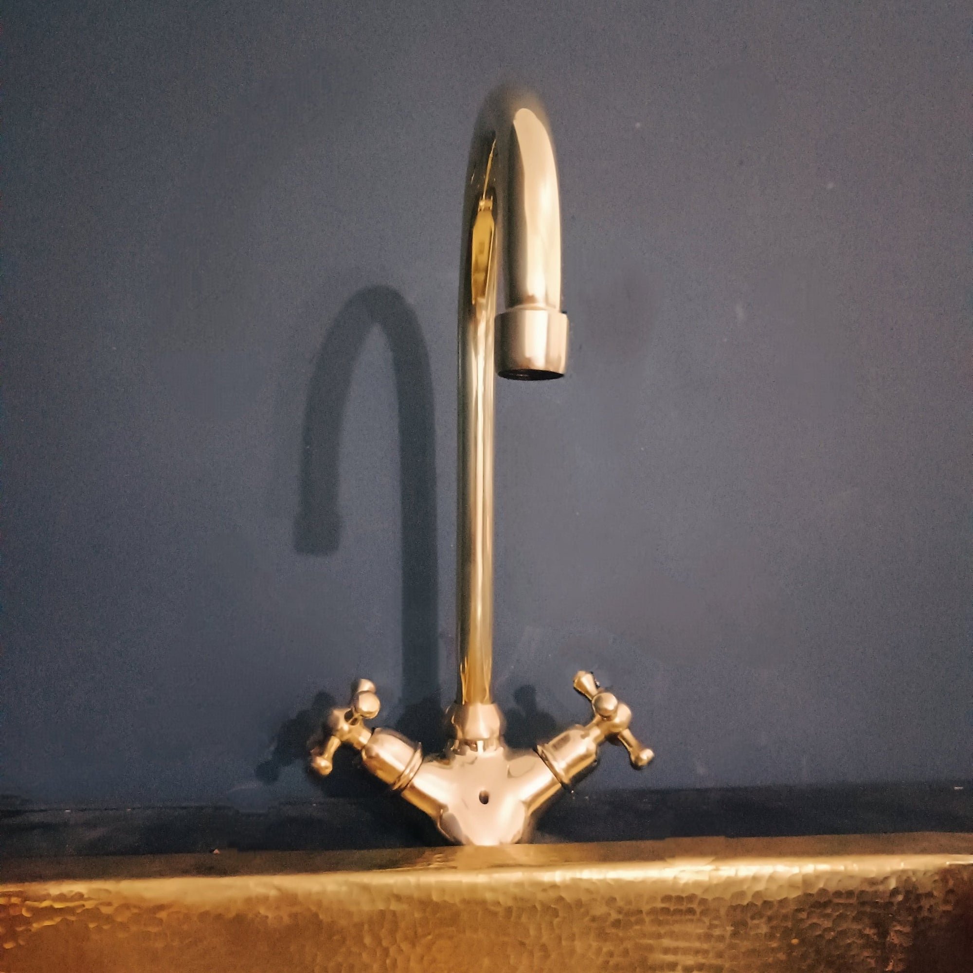 Unlacquered Brass Bathroom Faucet - Patina | Brassna The Cobra Pour