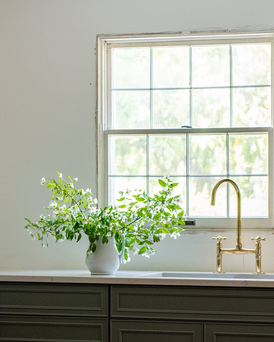 Brass Bridge Faucet - Never Plated | Brassna The Malmo Bridge
