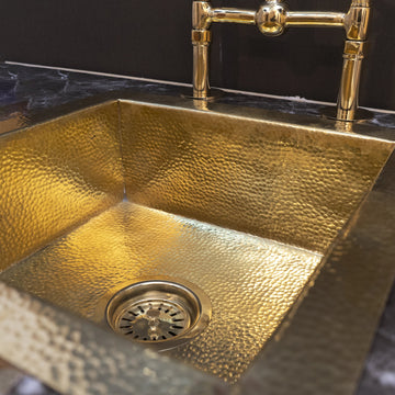 Solid Unlacquered Brass Undermount Hammered Sink, Kitchen Bar Sink, Island Sink, Outdoor Sink Island Solid Undermount Brass Sink
