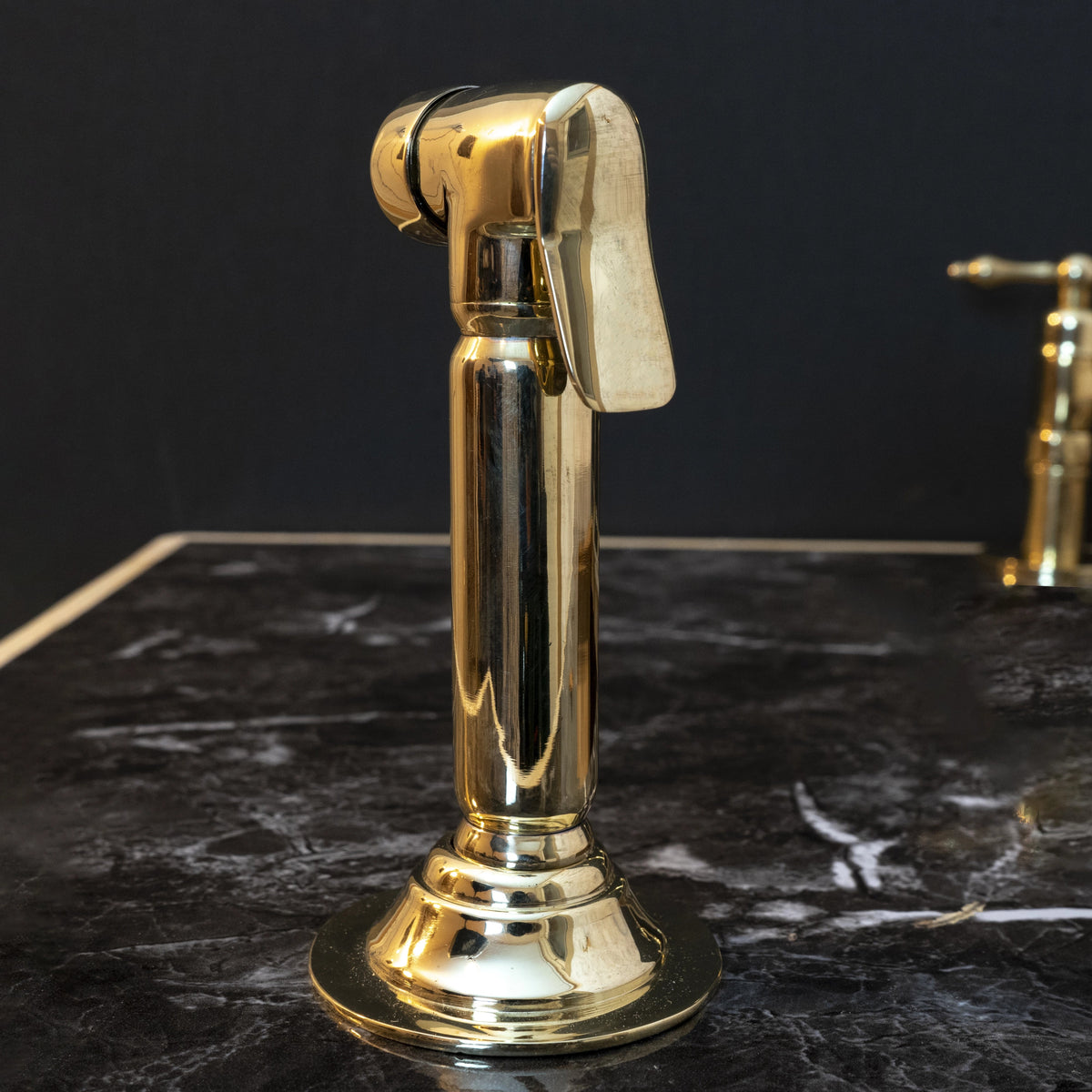 Unlacquered Brass kitchen side sprayer | Brassna