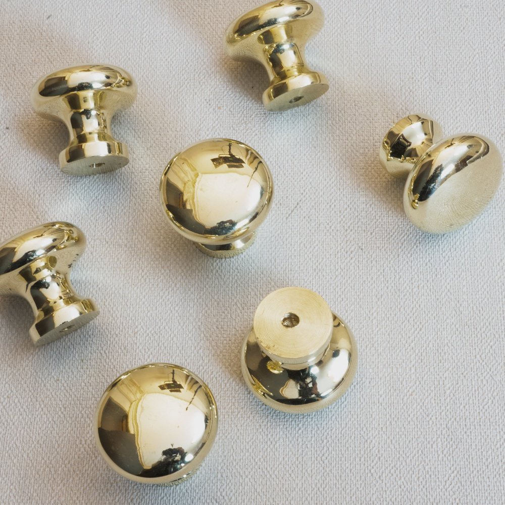 Solid Brass Door Knobs, Unlacquered Brass cabinet knobs, Handmade