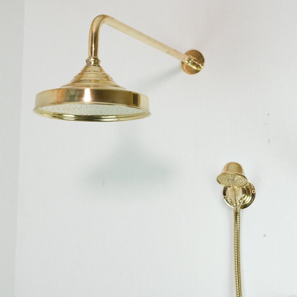 Unlacquered Brass Luxury Shower Heads - Brassna