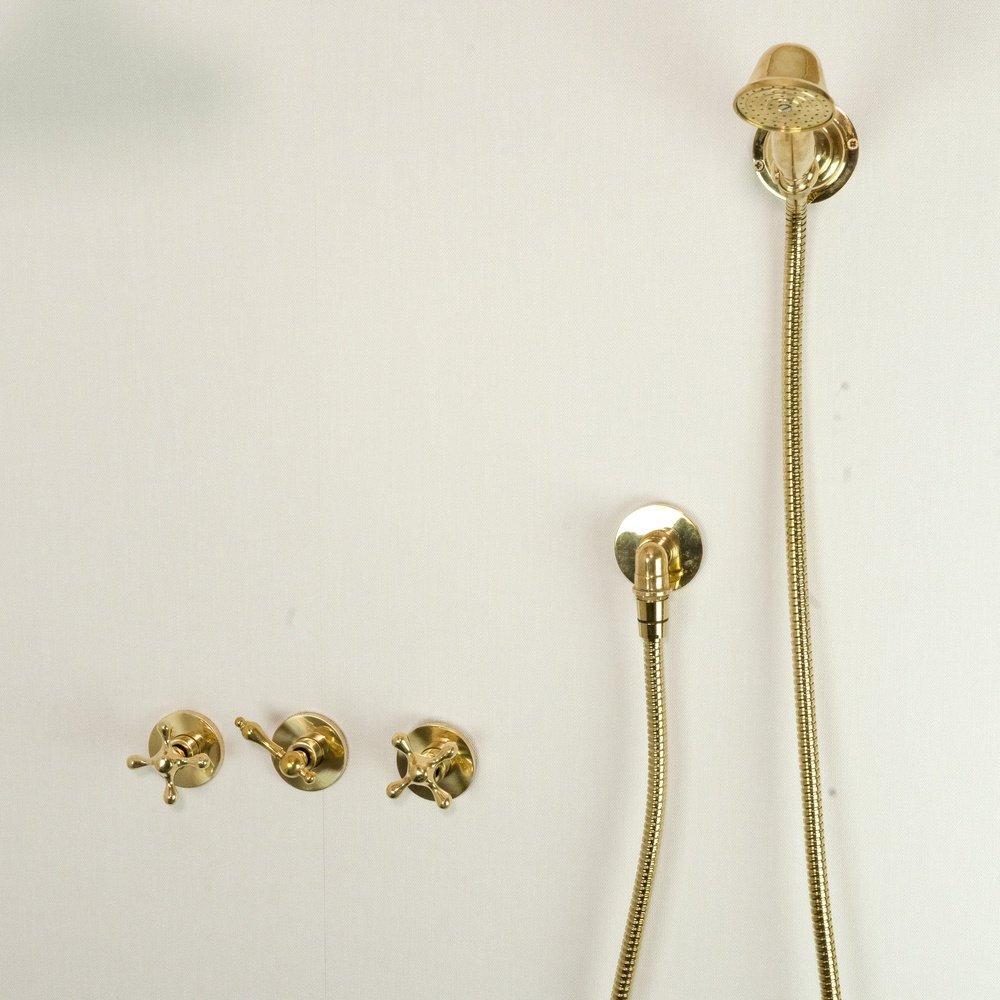 Unlacquered Brass Luxury Shower Heads - Brassna