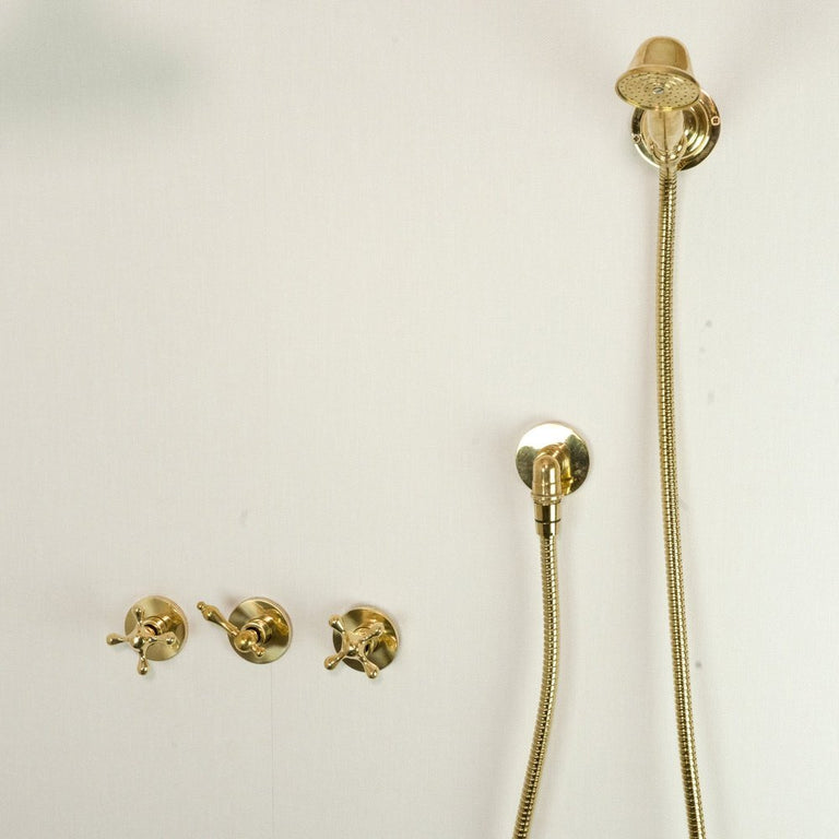 Handcrafted Solid Brass Shower Head And handheld Set Luxury Brass Shower Set