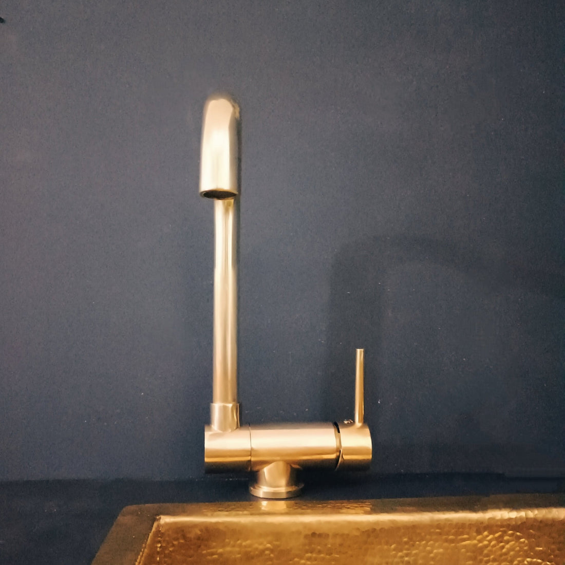  Unlacquered Brass Mixer Faucet With Foldable Spout