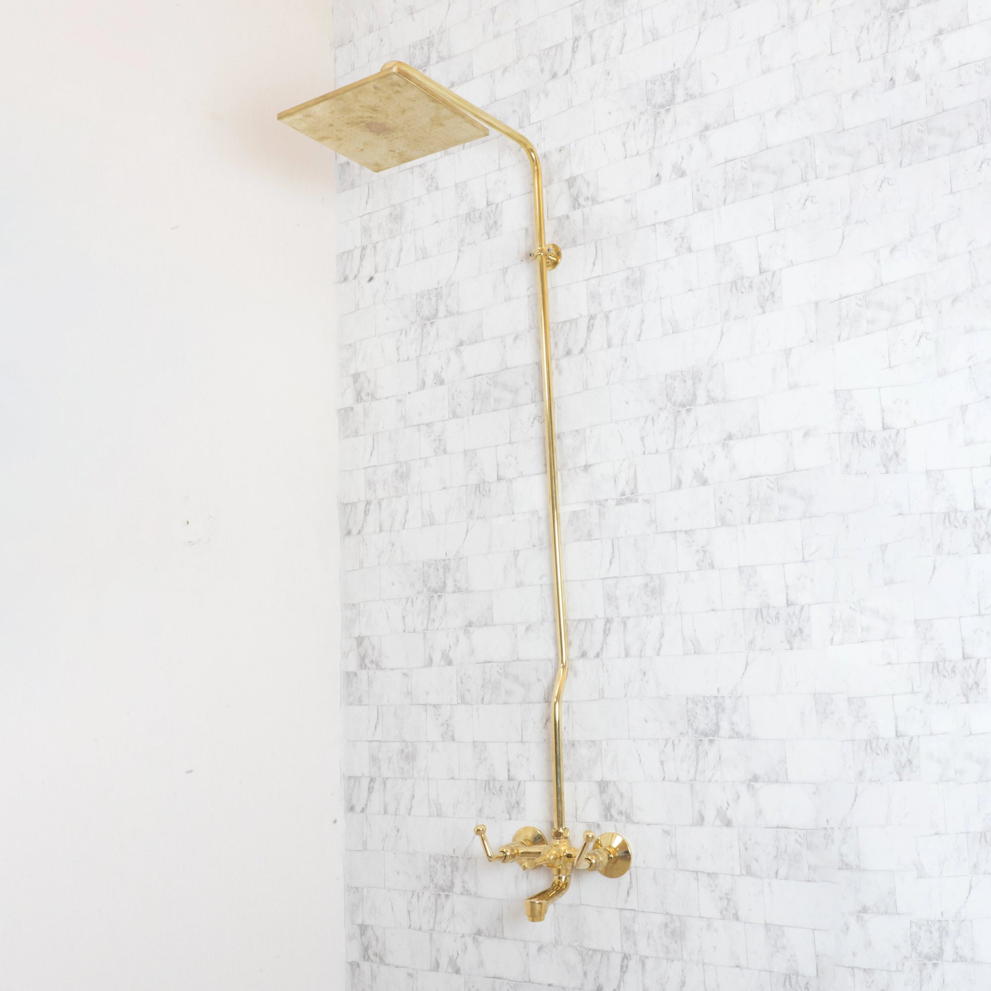 Handcrafted Solid Brass PureGoldLine Shower Set | Brassna PureGoldLine Shower Set