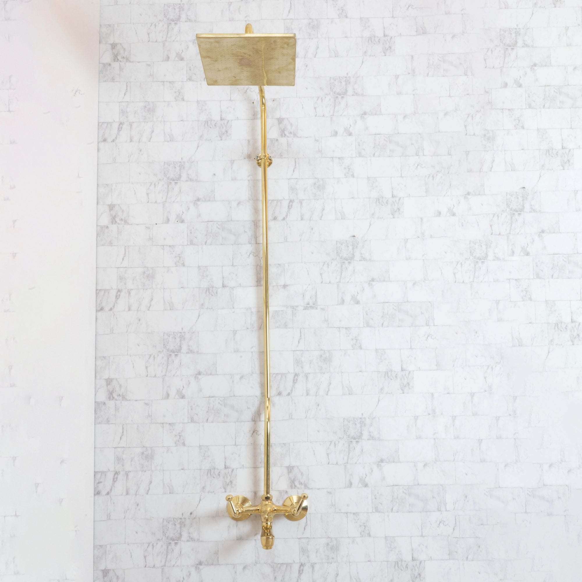 Handcrafted Solid Brass PureGoldLine Shower Set | Brassna PureGoldLine Shower Set