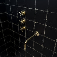 Unlacquered Brass Solid Brass Shower Head And Tub Filller - Brassna