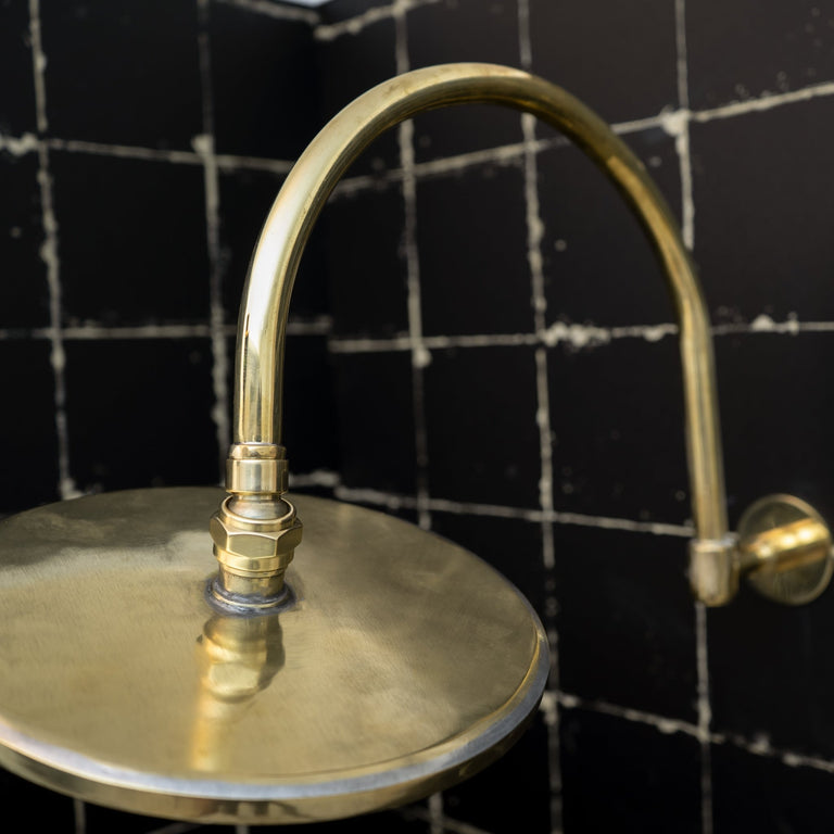 Unlacquered Brass Solid Brass Shower Head And Tub Filller - Brassna
