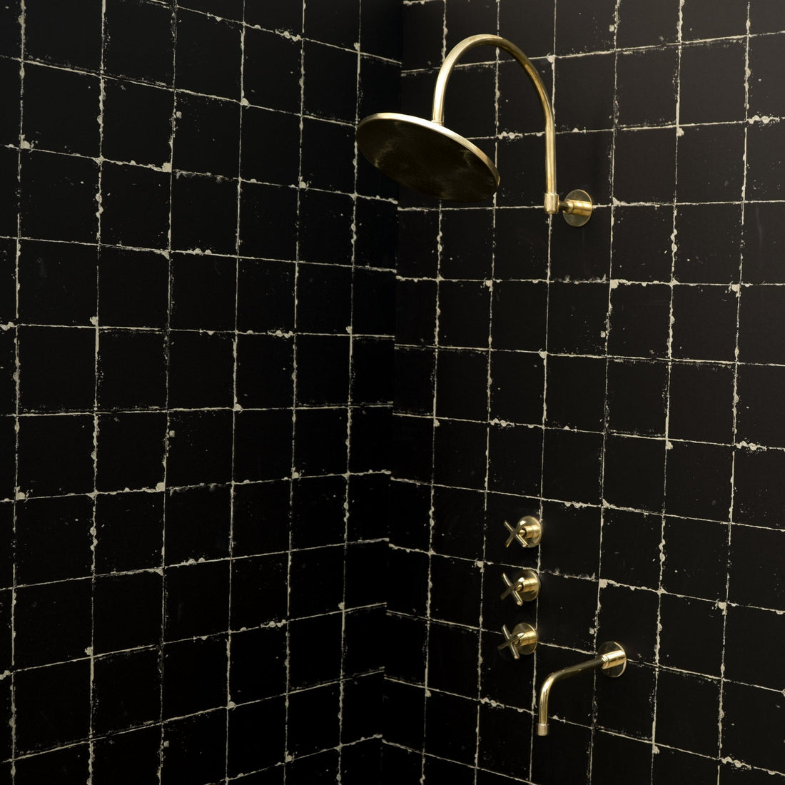Unlacquered Brass Solid Brass Shower Head And Tub Filller - Brassna