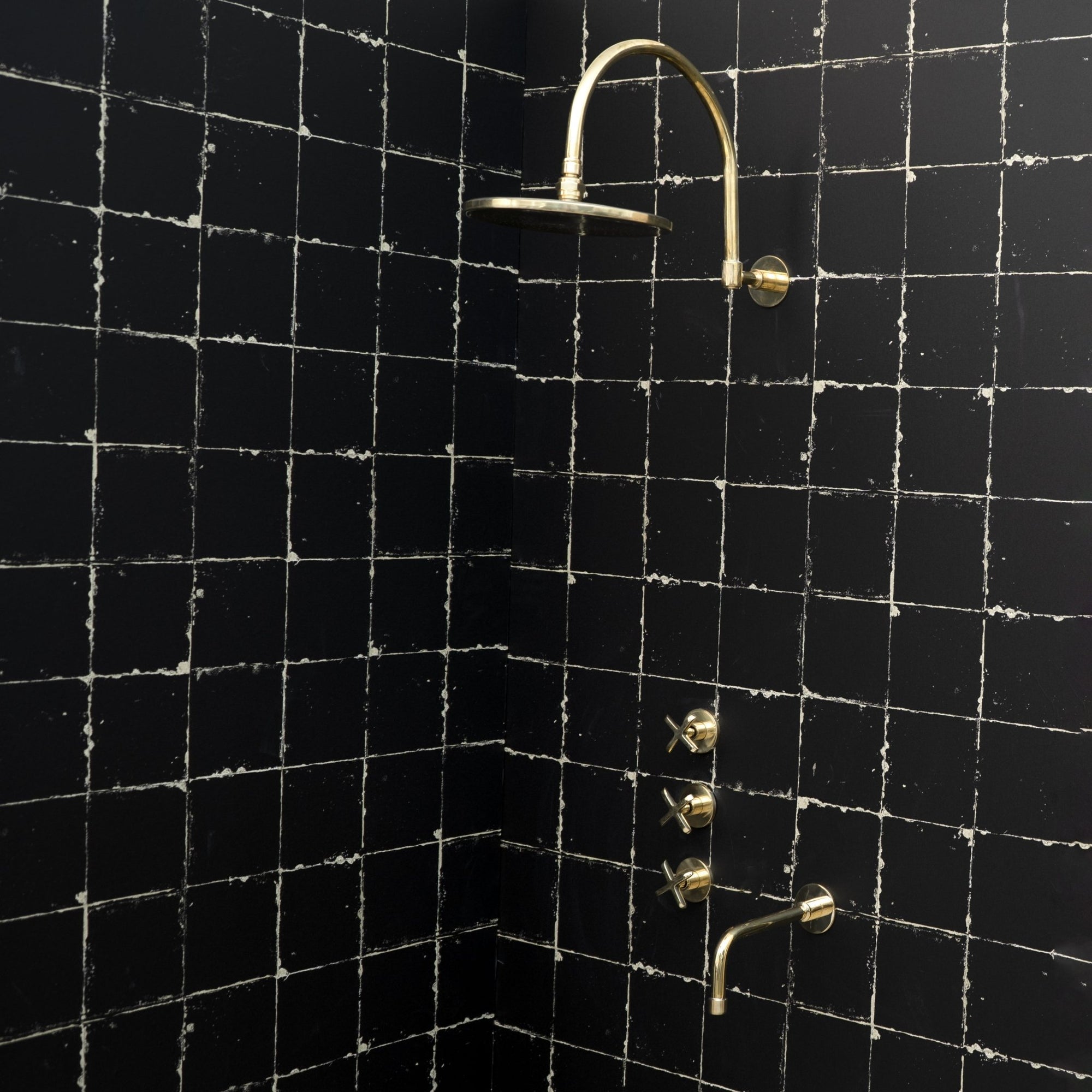 Solid Brass Shower Head Fanus - 7 Finishes | Brassna The Fanus Shower System