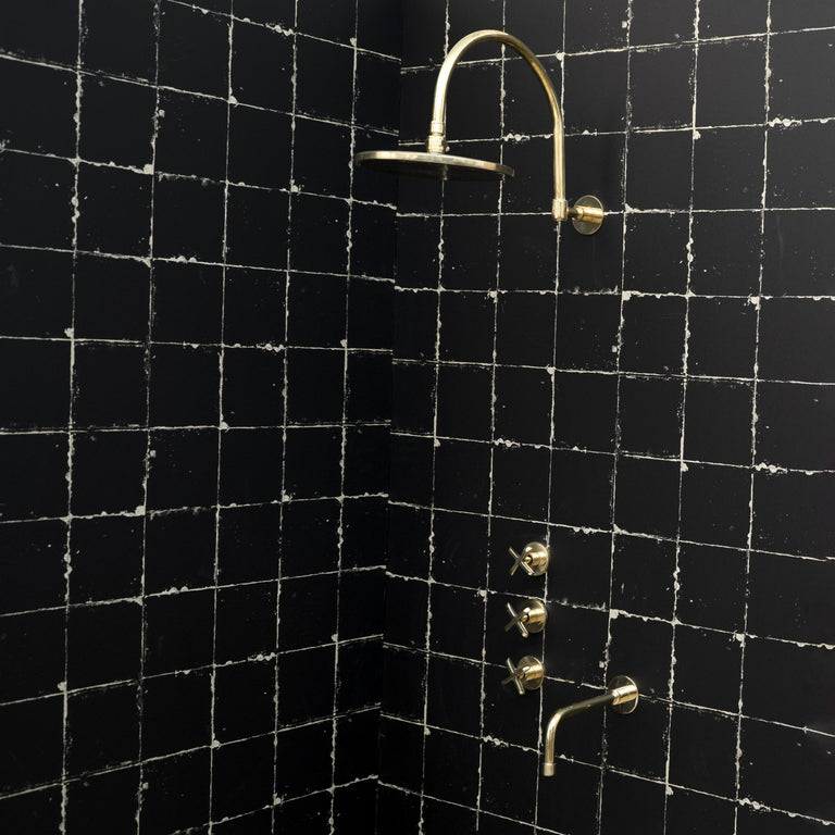 Unlacquered Brass Solid Brass Shower Head And Tub Filller - Brassna