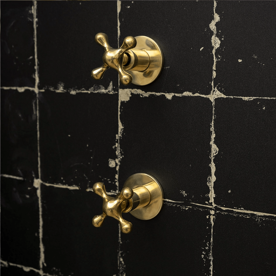  Unlacquered Brass Solid Brass Shower Head And Tub Filller, Handmade Shower Set With a Swivel Head And Tub Spout Unlacquered Brass Solid Brass Shower Head With Curved Arm