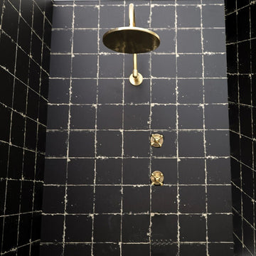 Unlacquered Brass Solid Brass Shower Head And Tub Filller, Handmade Shower Set With a Swivel Head And Tub Spout Unlacquered Brass Solid Brass Shower Head With Curved Arm