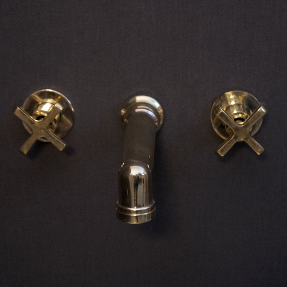 Brass Bathroom Faucet - Widespread | Brassna The Wall Pour