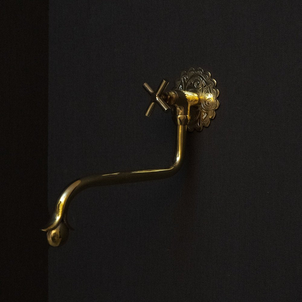 Unlacquered Brass Kitchen Faucet - Handmade | Brassna The Handle Pour