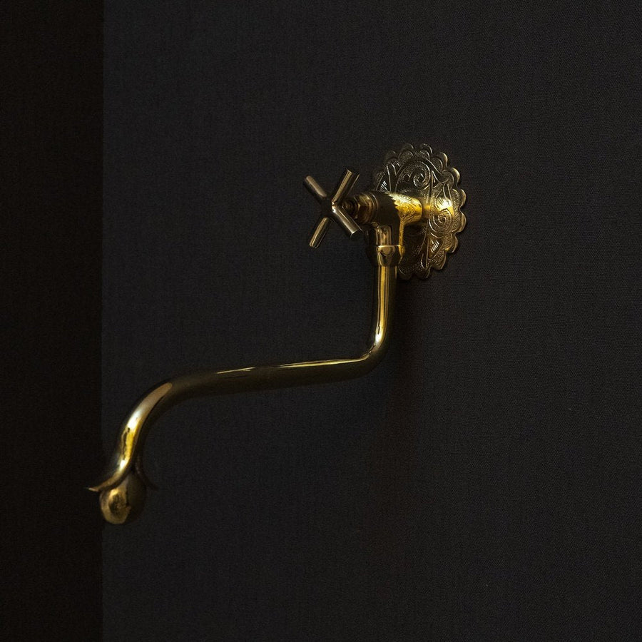 Unlacquered Brass Wash Foot Faucet - Brassna