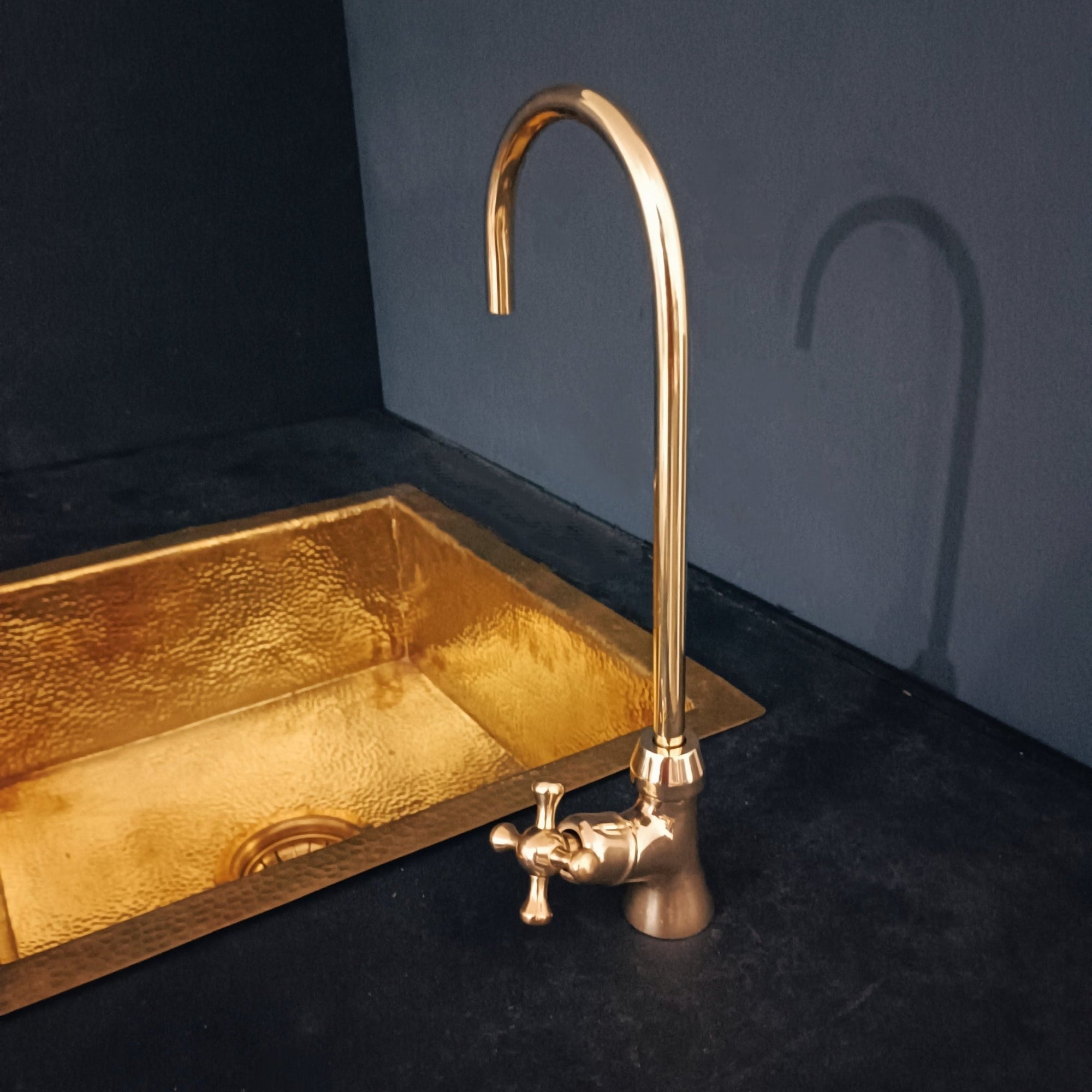 Handcrafted Solid Brass Water Filter | Brassna Unlacquered brass water filter faucet
