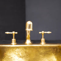 Unlacquered Brass Widespread Prep Sink Faucet - Brassna